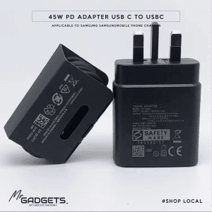 45W Fast charger with USB-C to USB-C 2M Cable