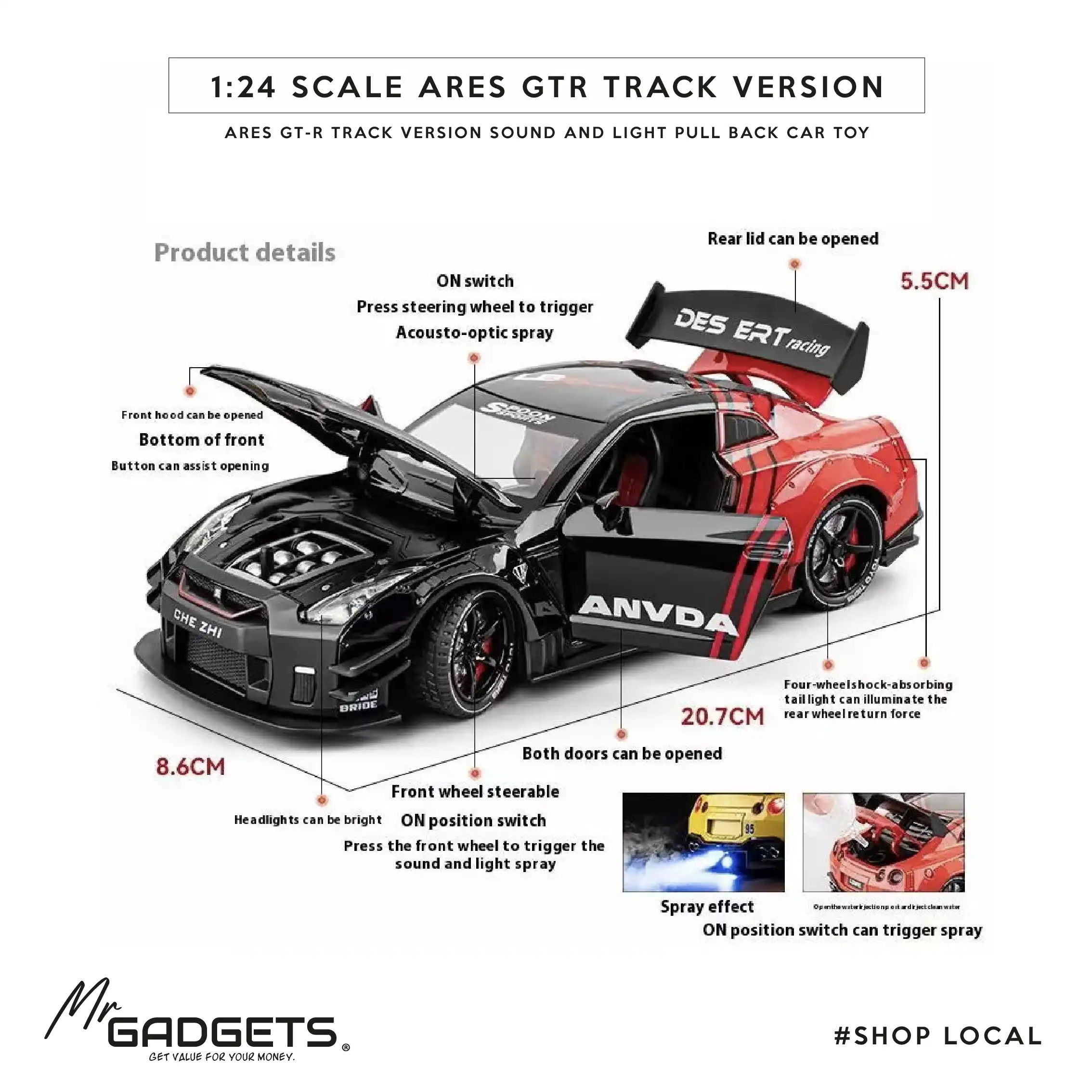 Ares GTR Track Version Die cast 1:24 Scale - Image 3
