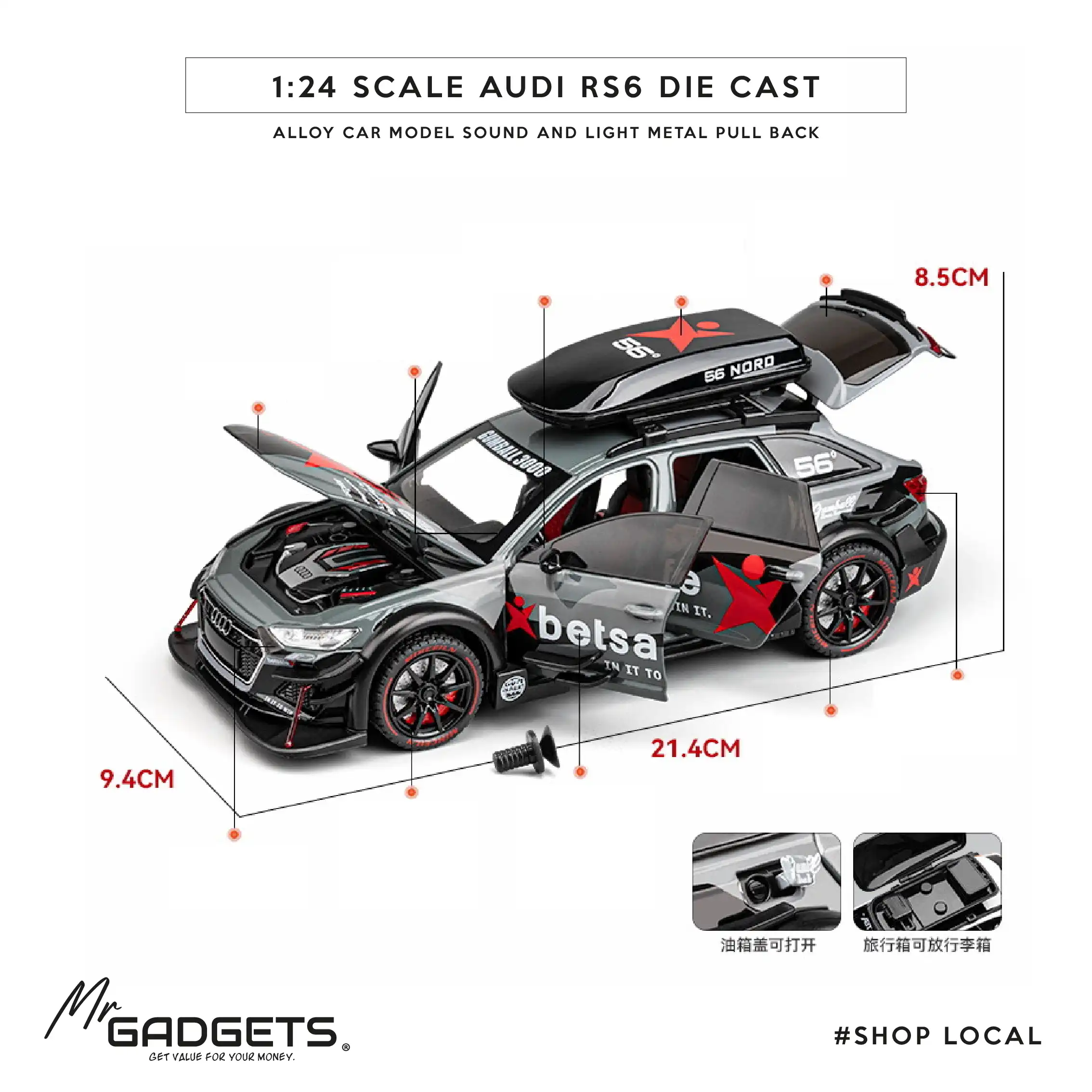 Audi RS6 Die 1:24 Scale CastCar - Image 3
