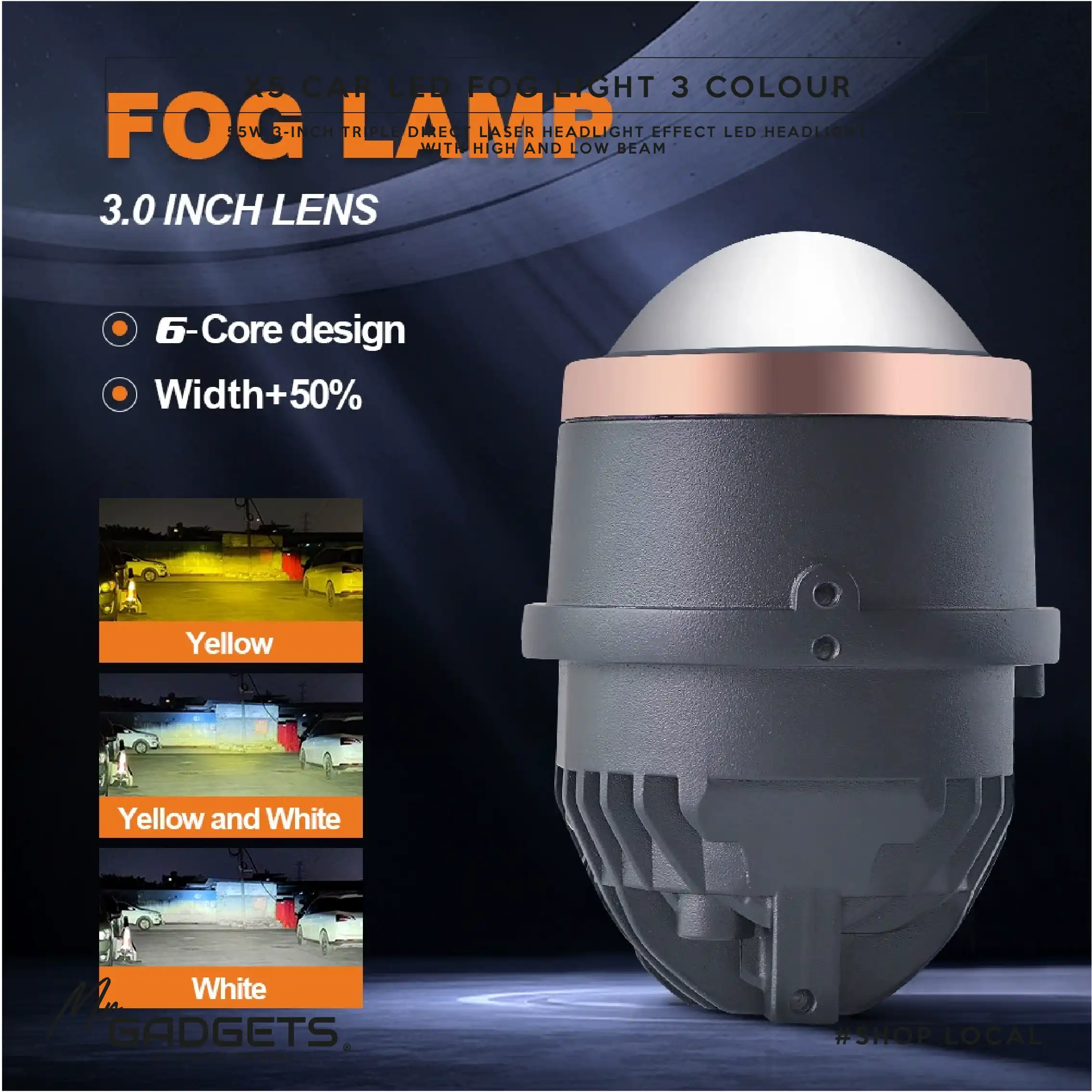 X2 Car Led Fog Light 3 colour - Image 6