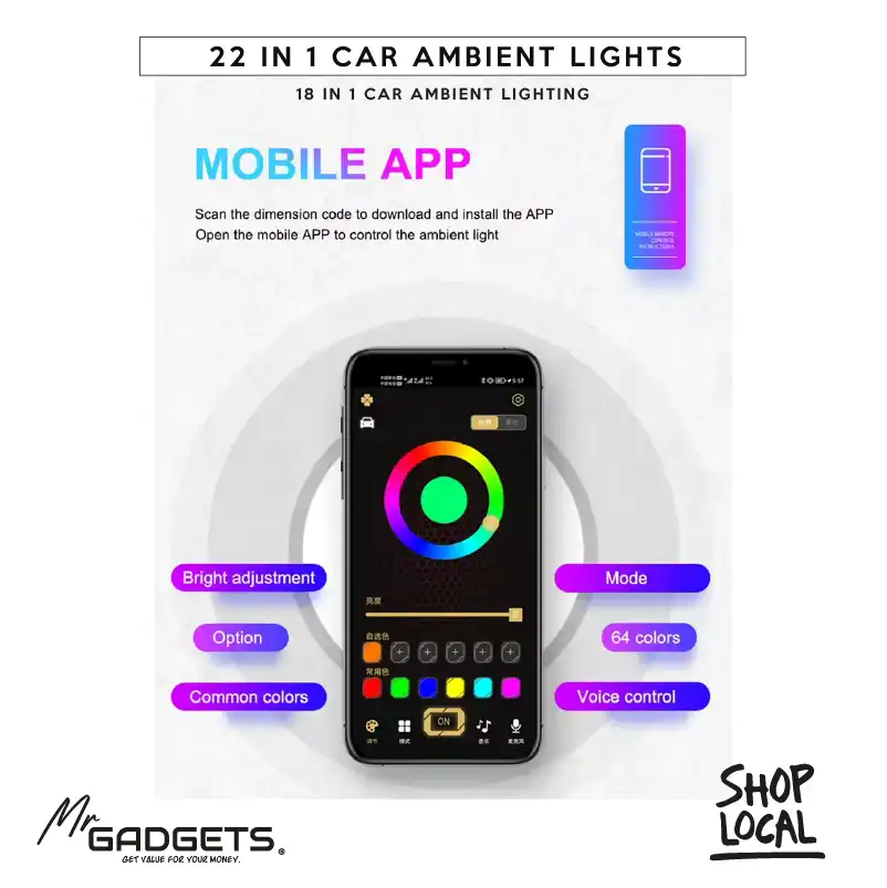 Car Ambient Lighting 22 in 1 - Image 3
