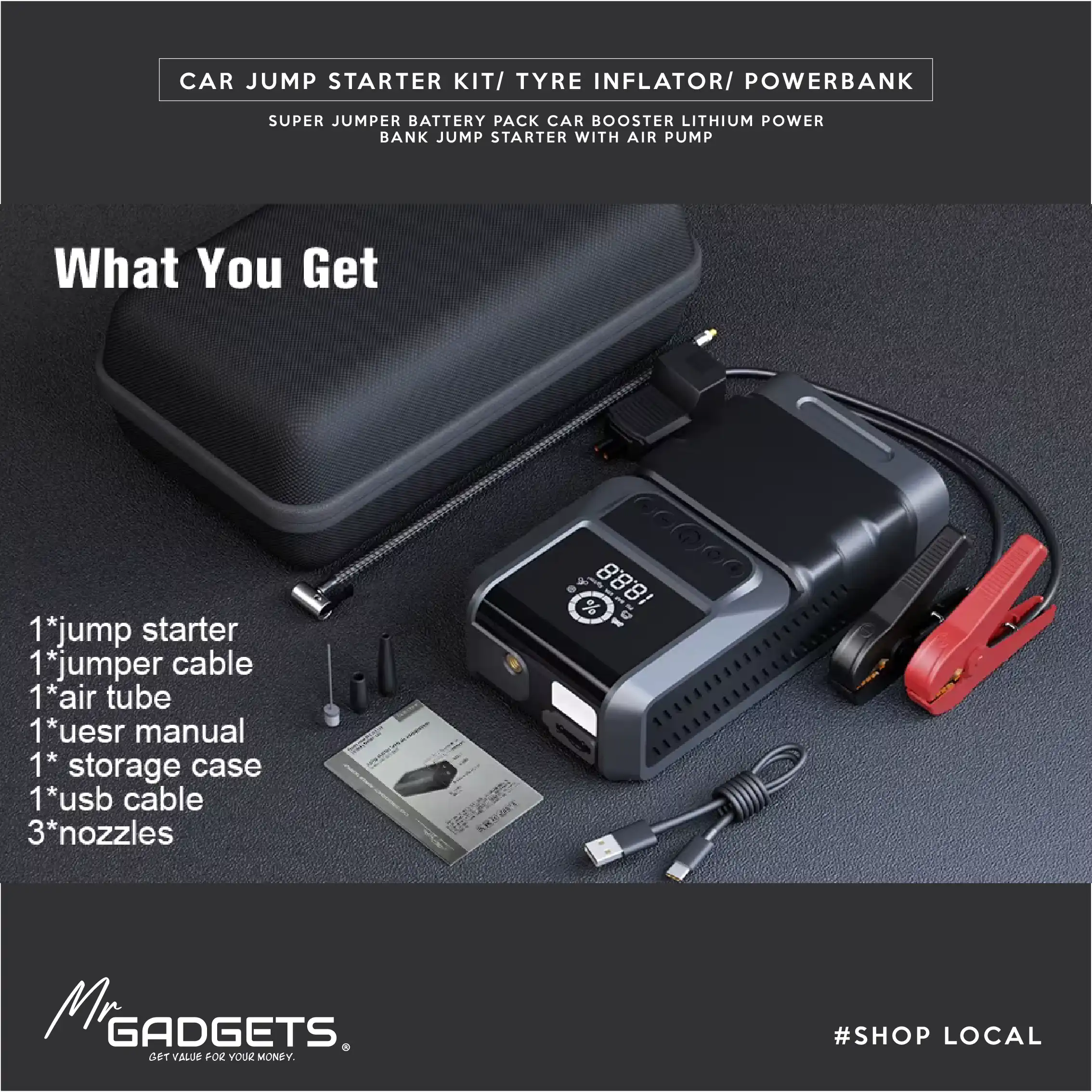 Car Jump Starter Kit / Tyre Inflator