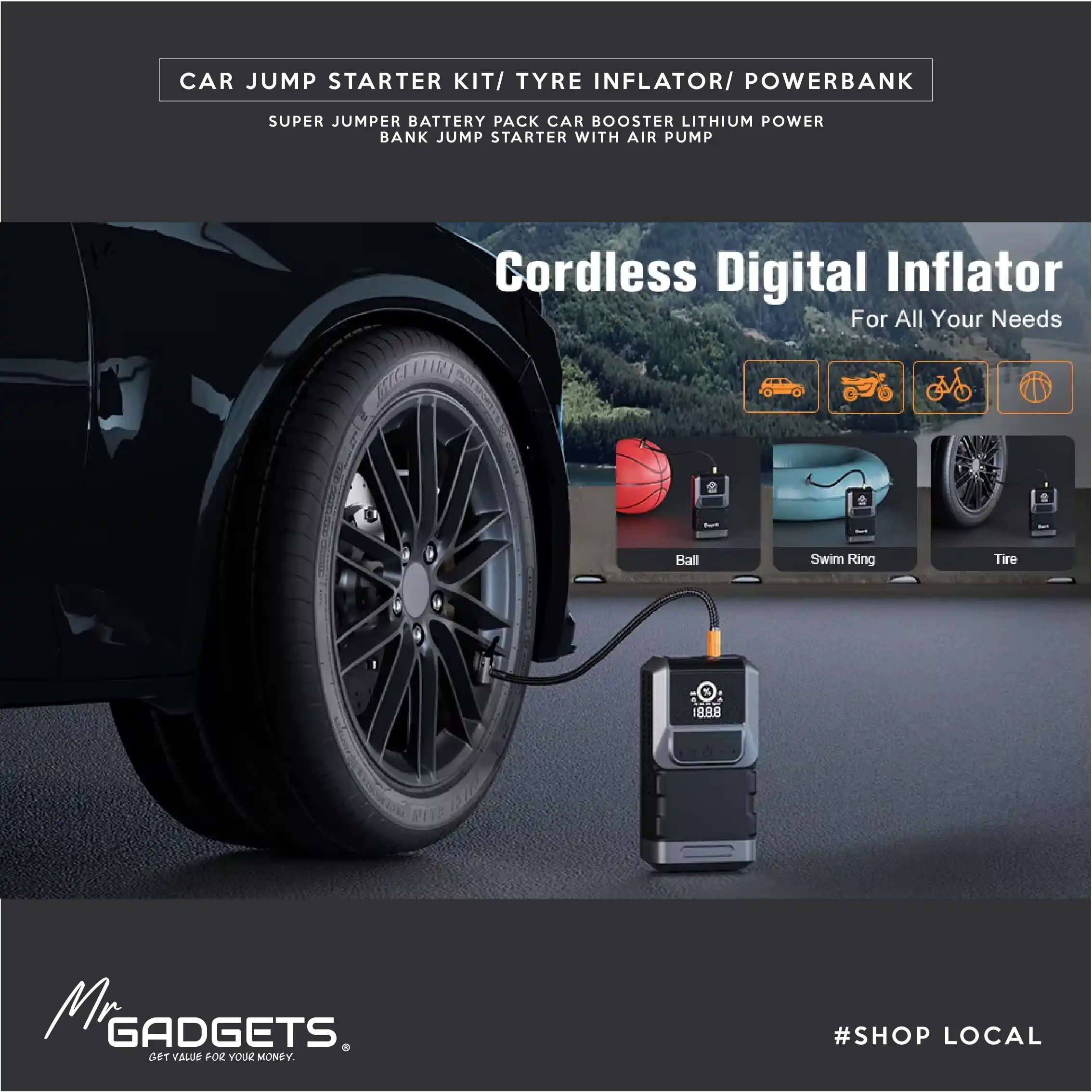 Car Jump Starter Kit / Tyre Inflator - Image 3