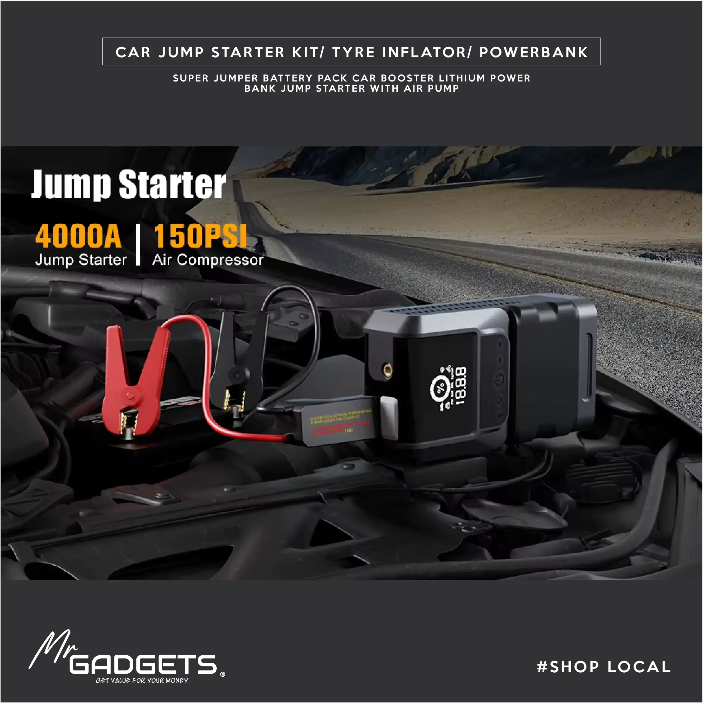 Car Jump Starter Kit / Tyre Inflator - Image 6
