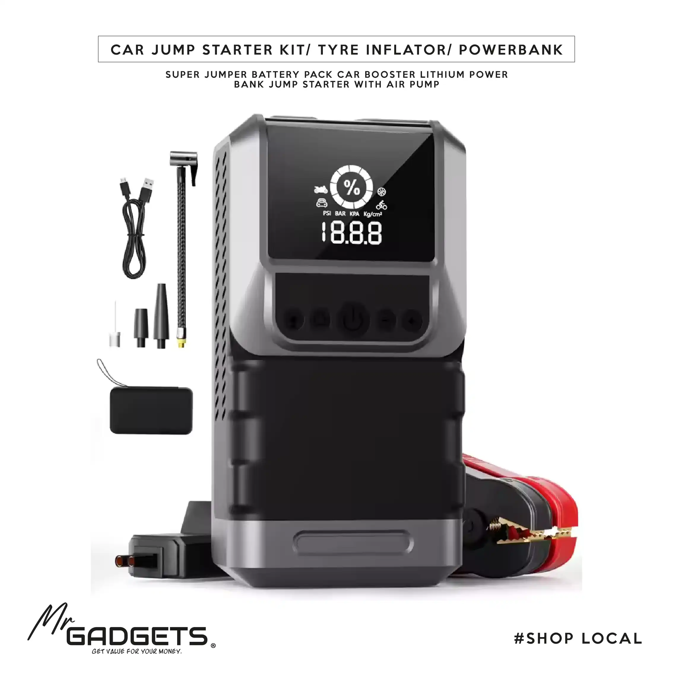 Car Jump Starter Kit / Tyre Inflator - Image 2