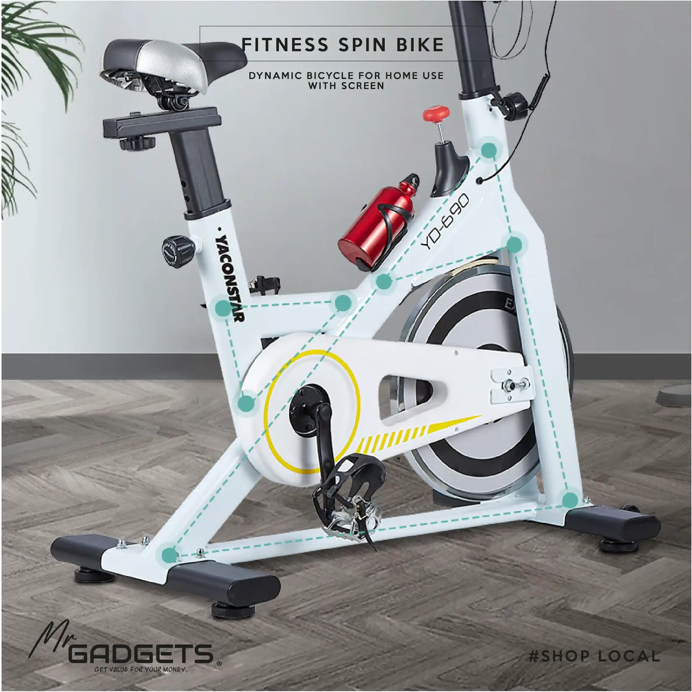Exercise Spin Bike 6kg wheel - Image 5