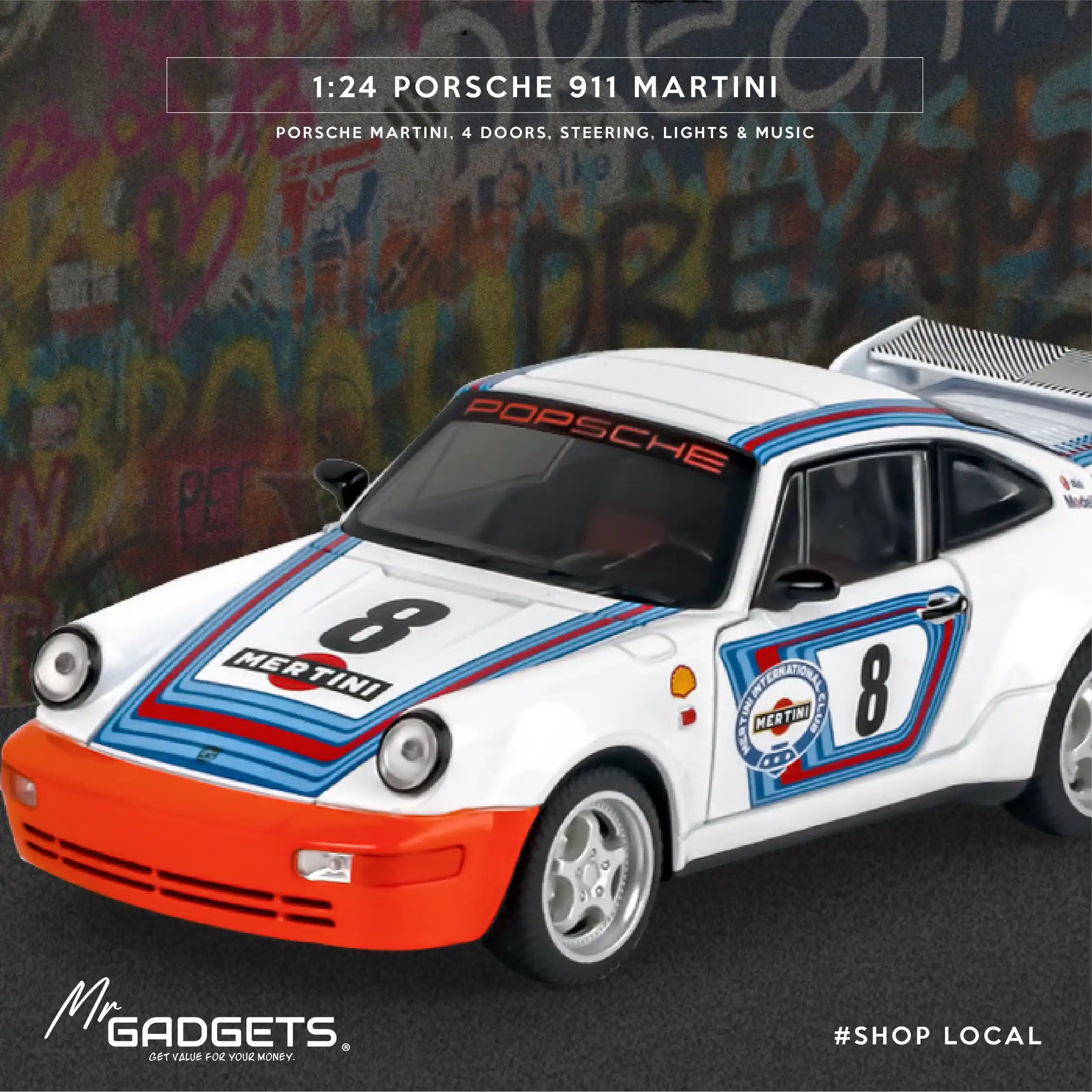 Porsche 911 Martini 1:24 Scale Die Cast - Image 2