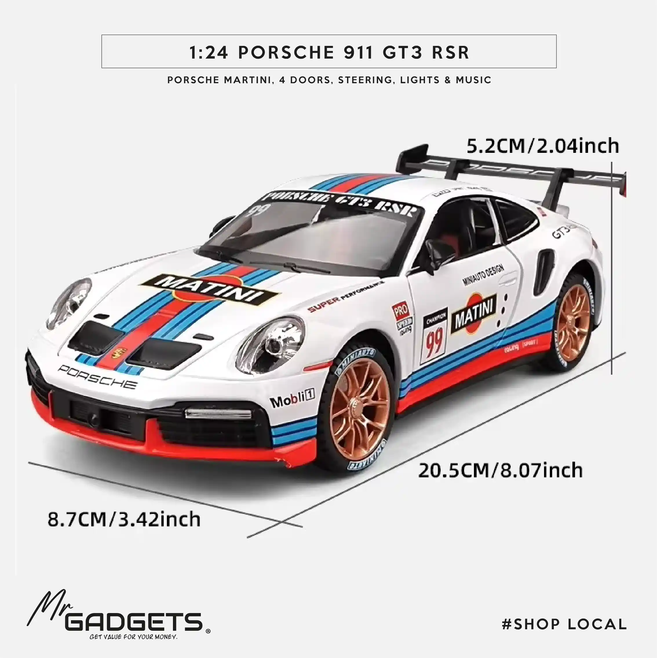 Porsche 911 GT3 RSR 1:24 Scale
