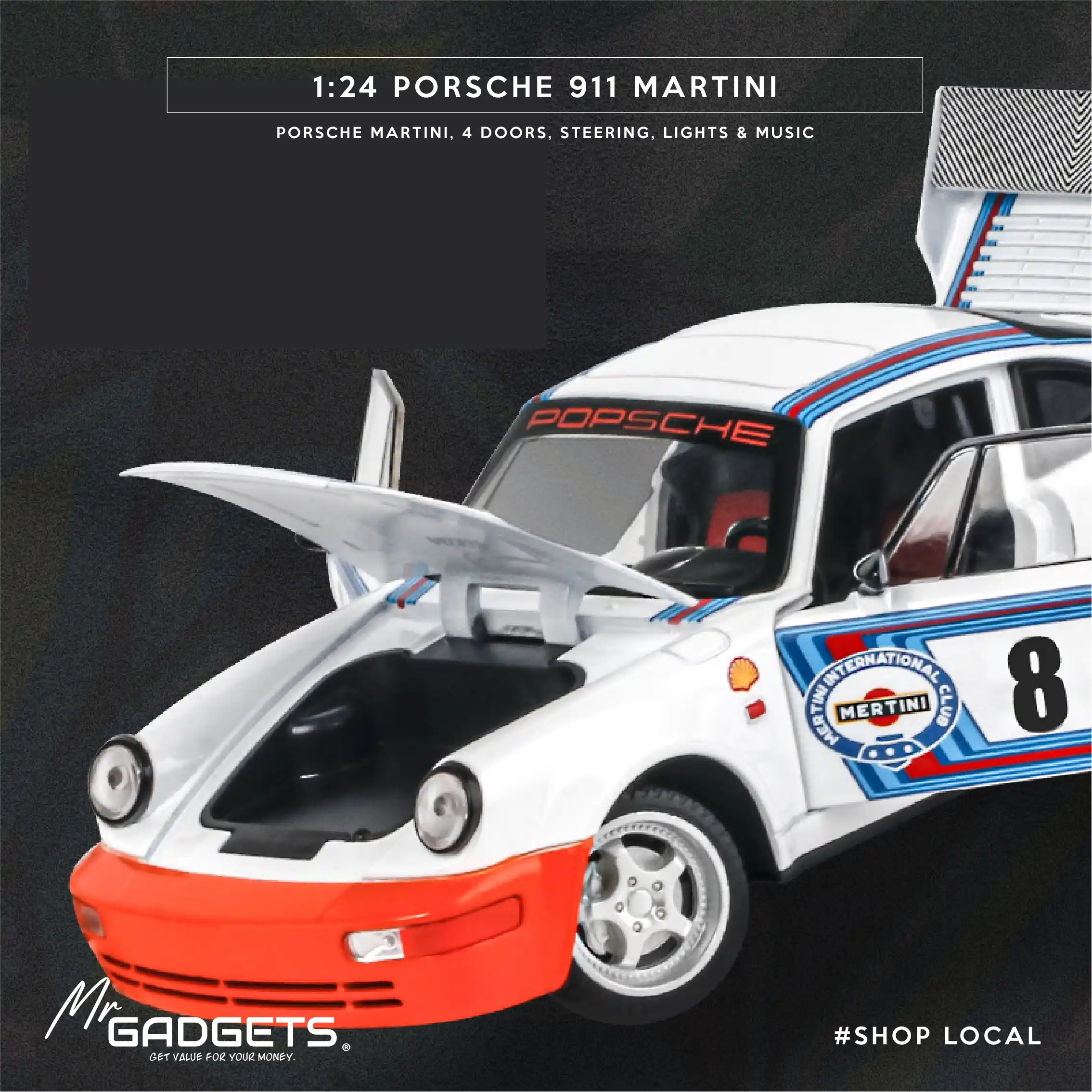 Porsche 911 Martini 1:24 Scale Die Cast - Image 5