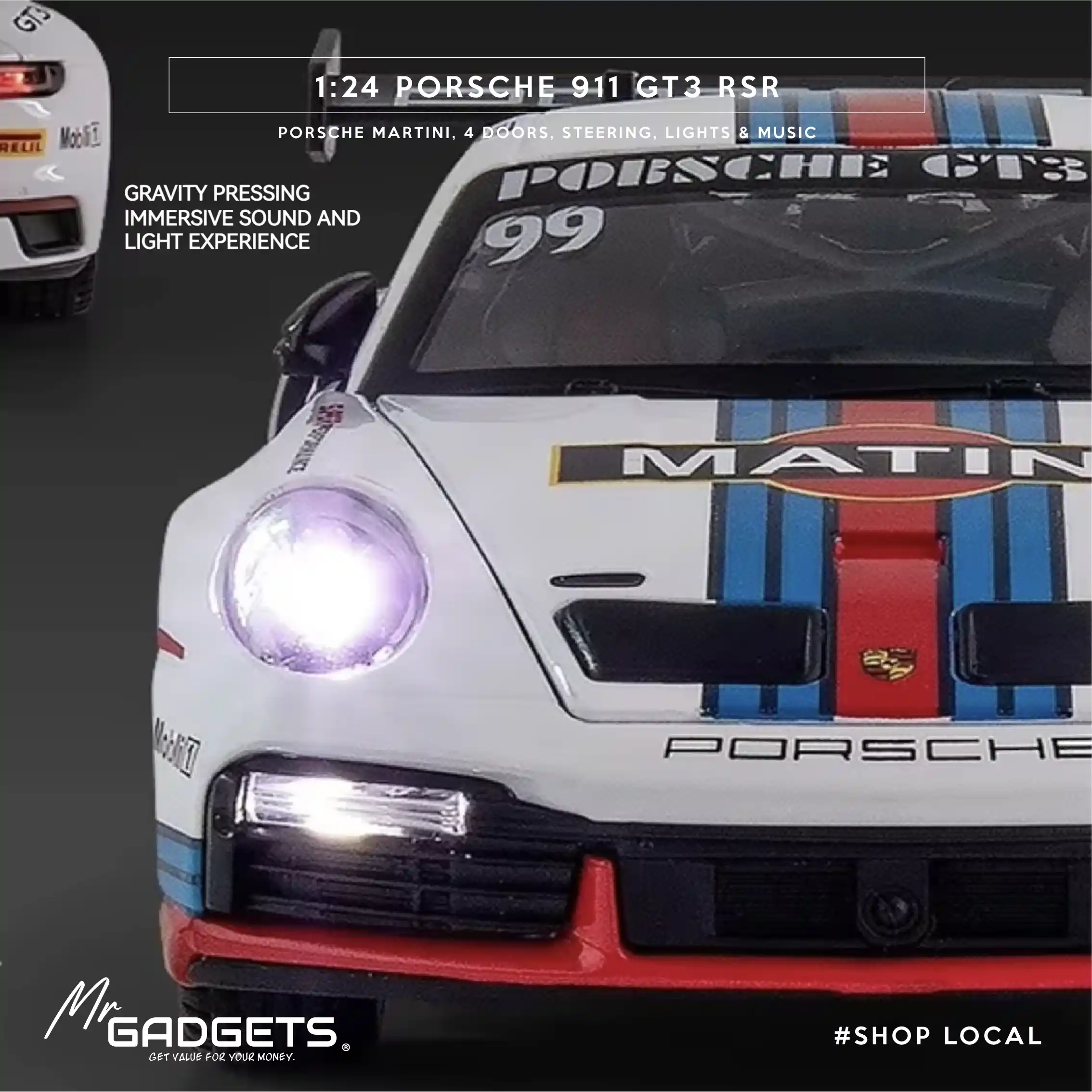 Porsche 911 GT3 RSR 1:24 Scale - Image 4