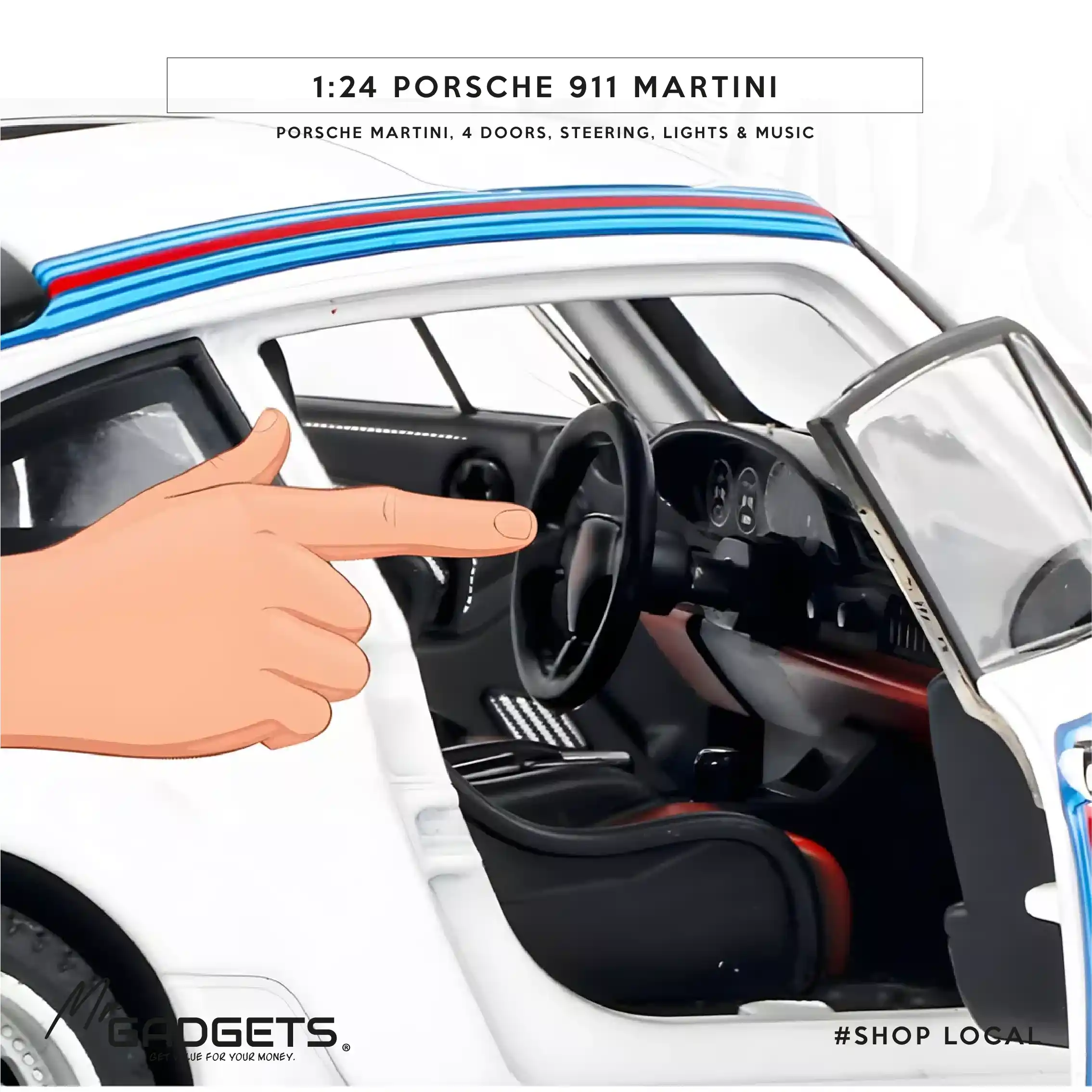 Porsche 911 Martini 1:24 Scale Die Cast - Image 8