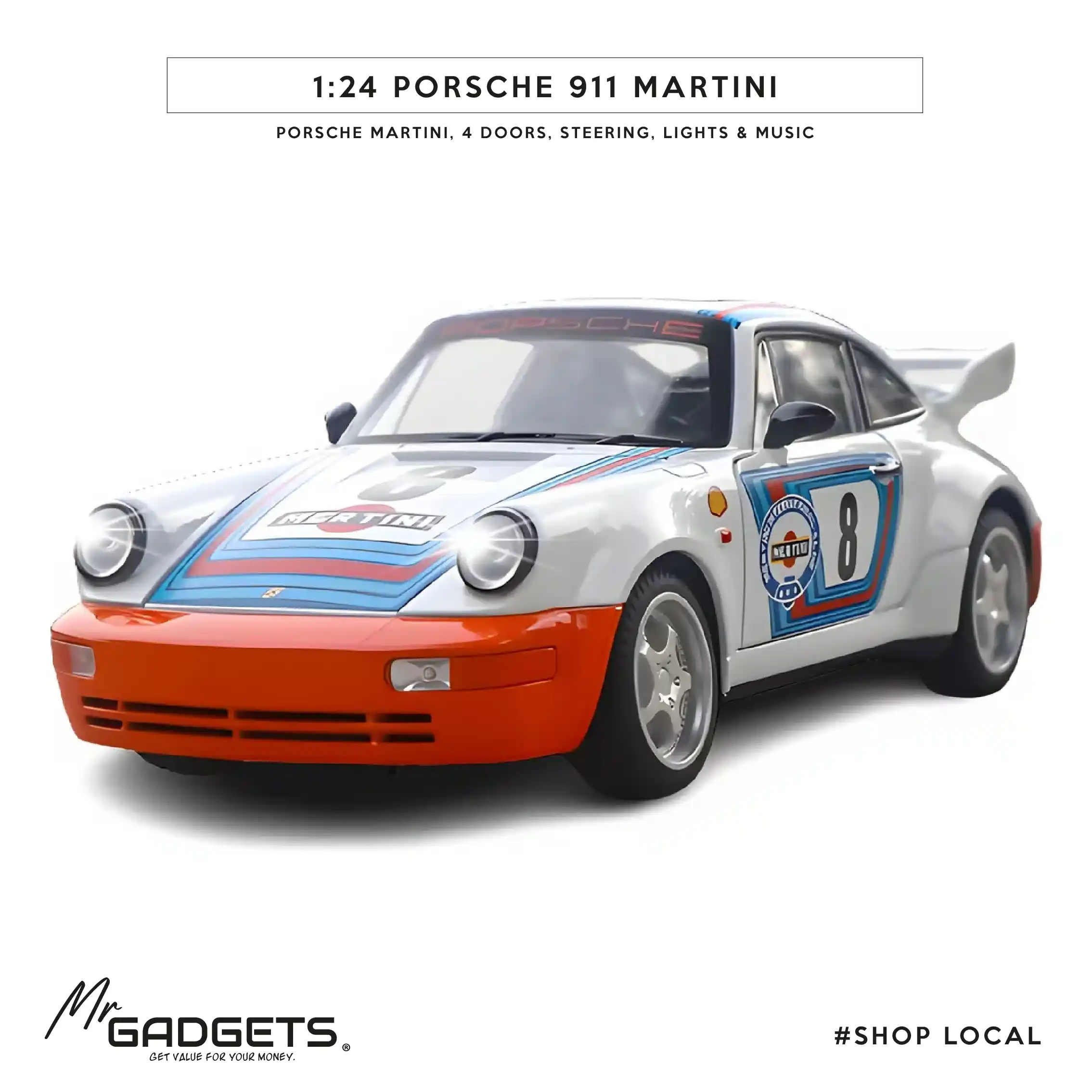 Porsche 911 Martini 1:24 Scale Die Cast - Image 9
