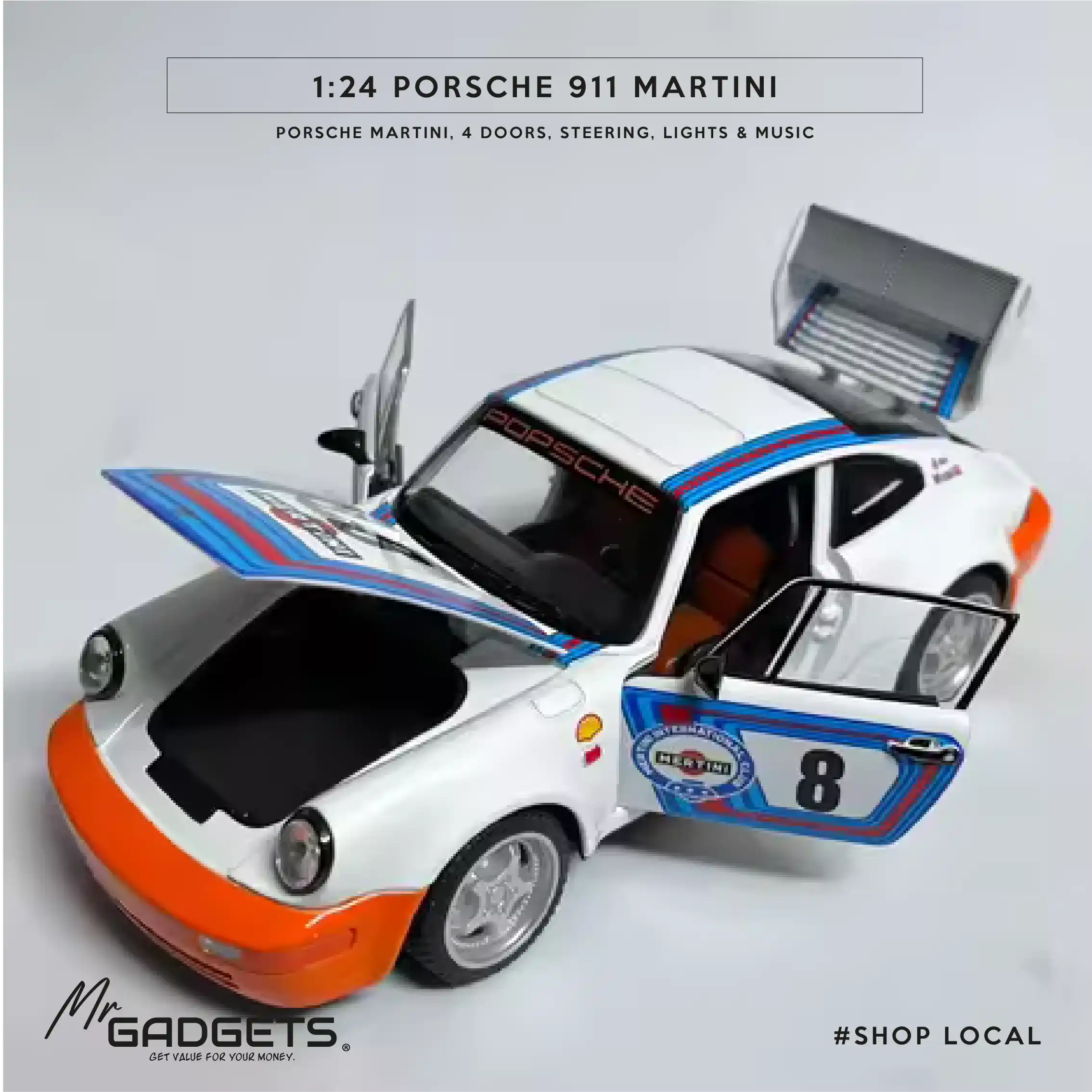 Porsche 911 Martini 1:24 Scale Die Cast