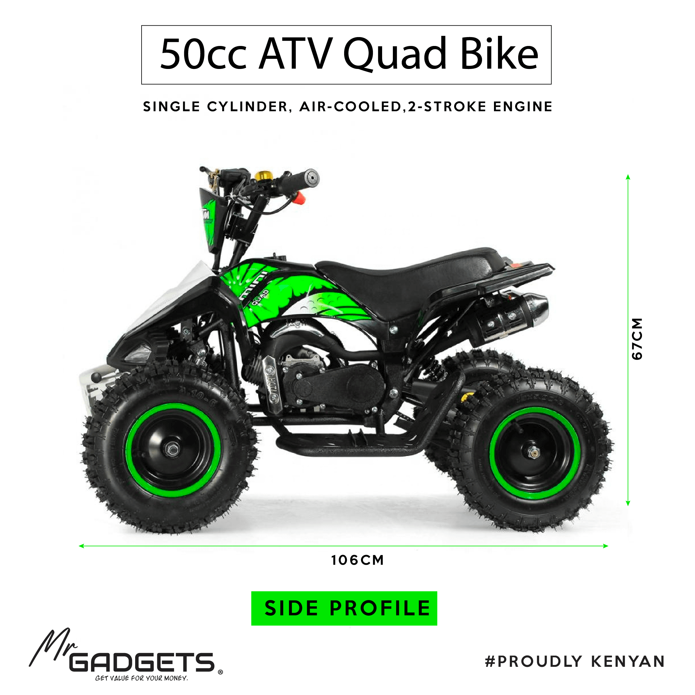 50CC Petrol 2 Stroke Atv - Image 3