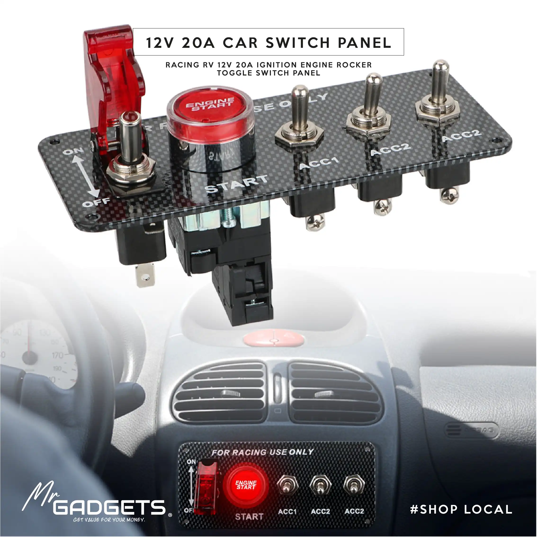 Car Switch Panel 12V 20A - Image 2