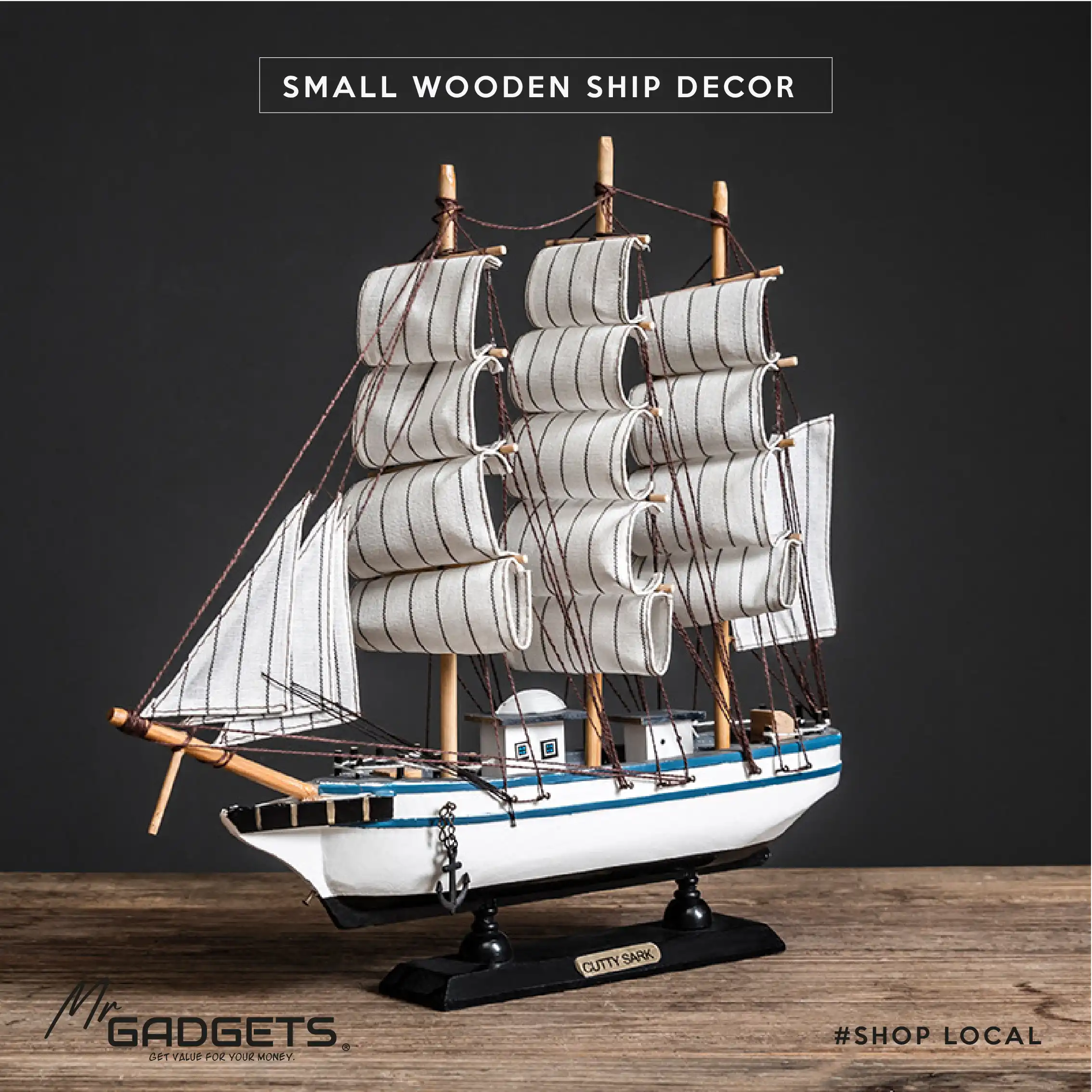 Small Wooden Ship (Decor) - Image 2