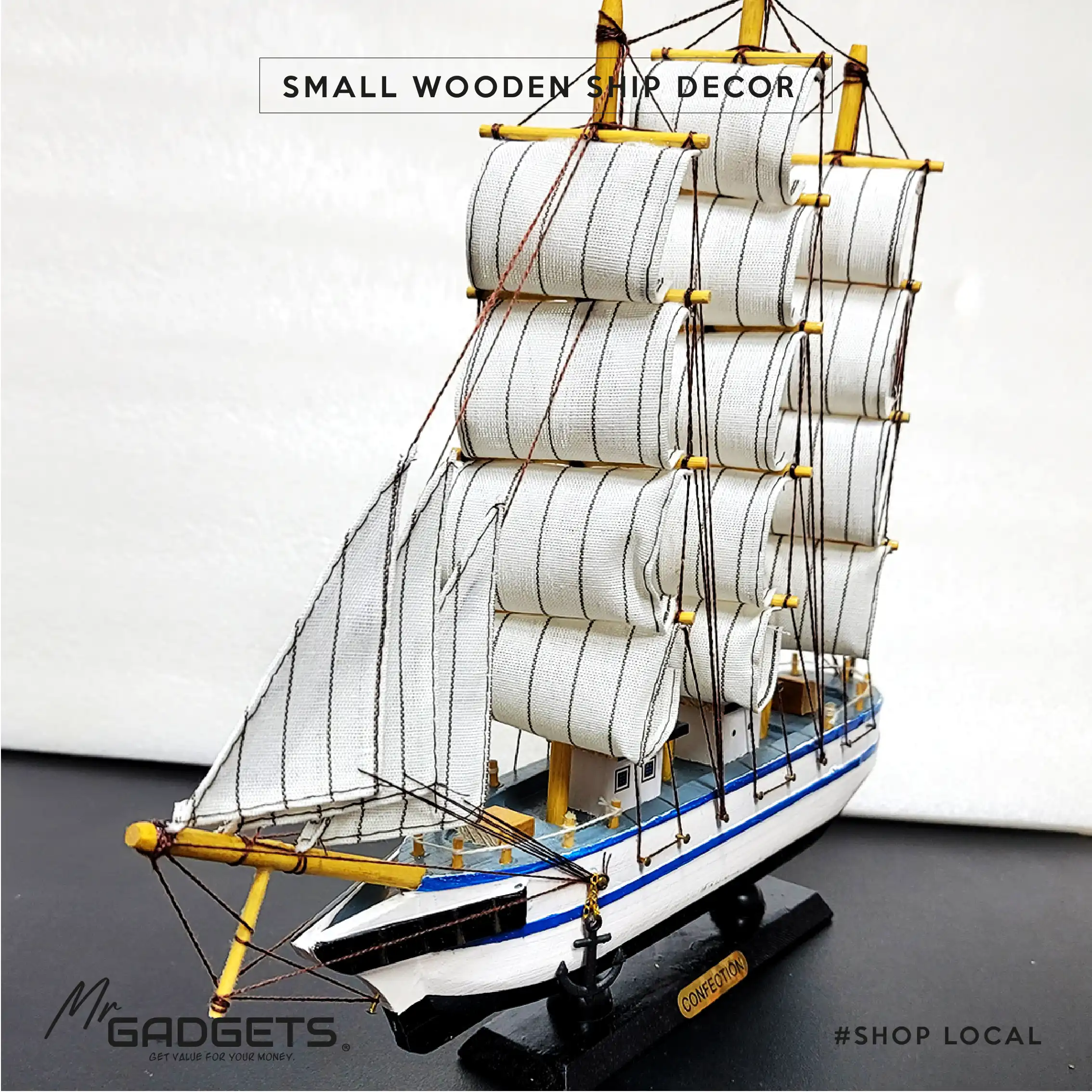 Small Wooden Ship (Decor) - Image 3