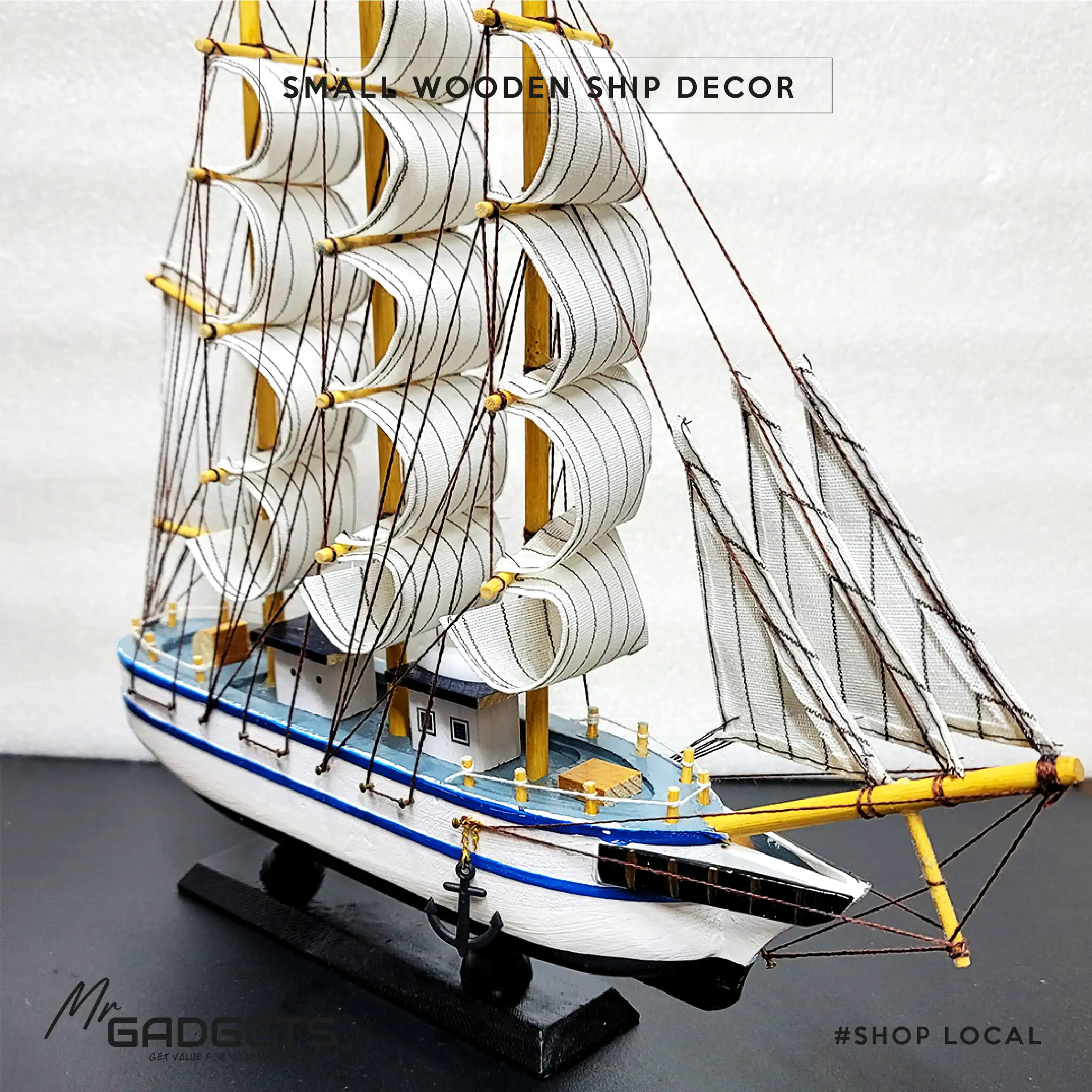 Small Wooden Ship (Decor) - Image 4