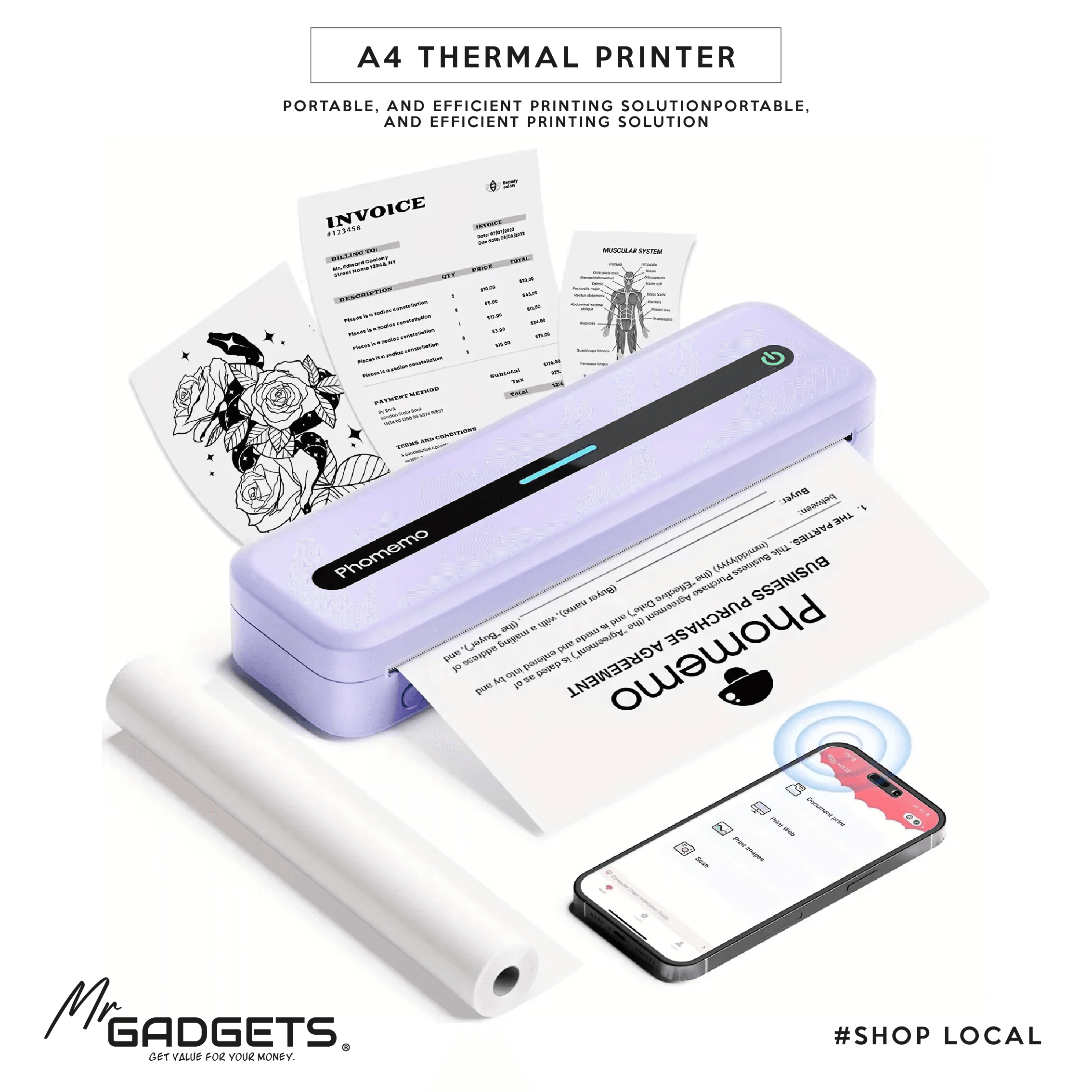 A4 Thermal Printer Phomemo