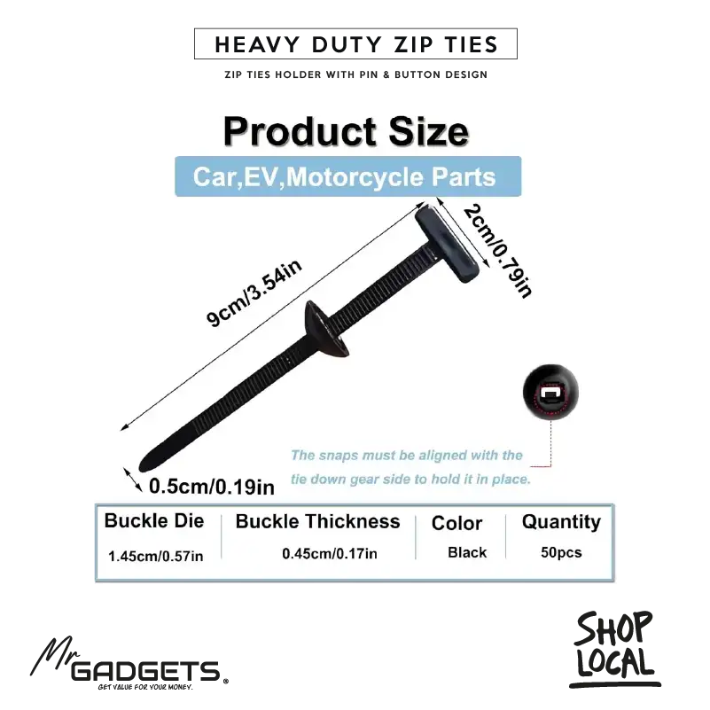 Heavy Duty Self-Locking Nylon Zip Ties 200pc Pack - Image 2