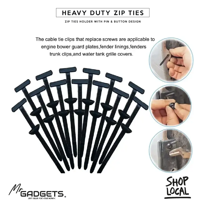 Heavy Duty Self-Locking Nylon Zip Ties 200pc Pack