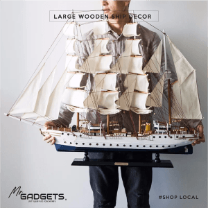 Xl Wooden Ship Decor