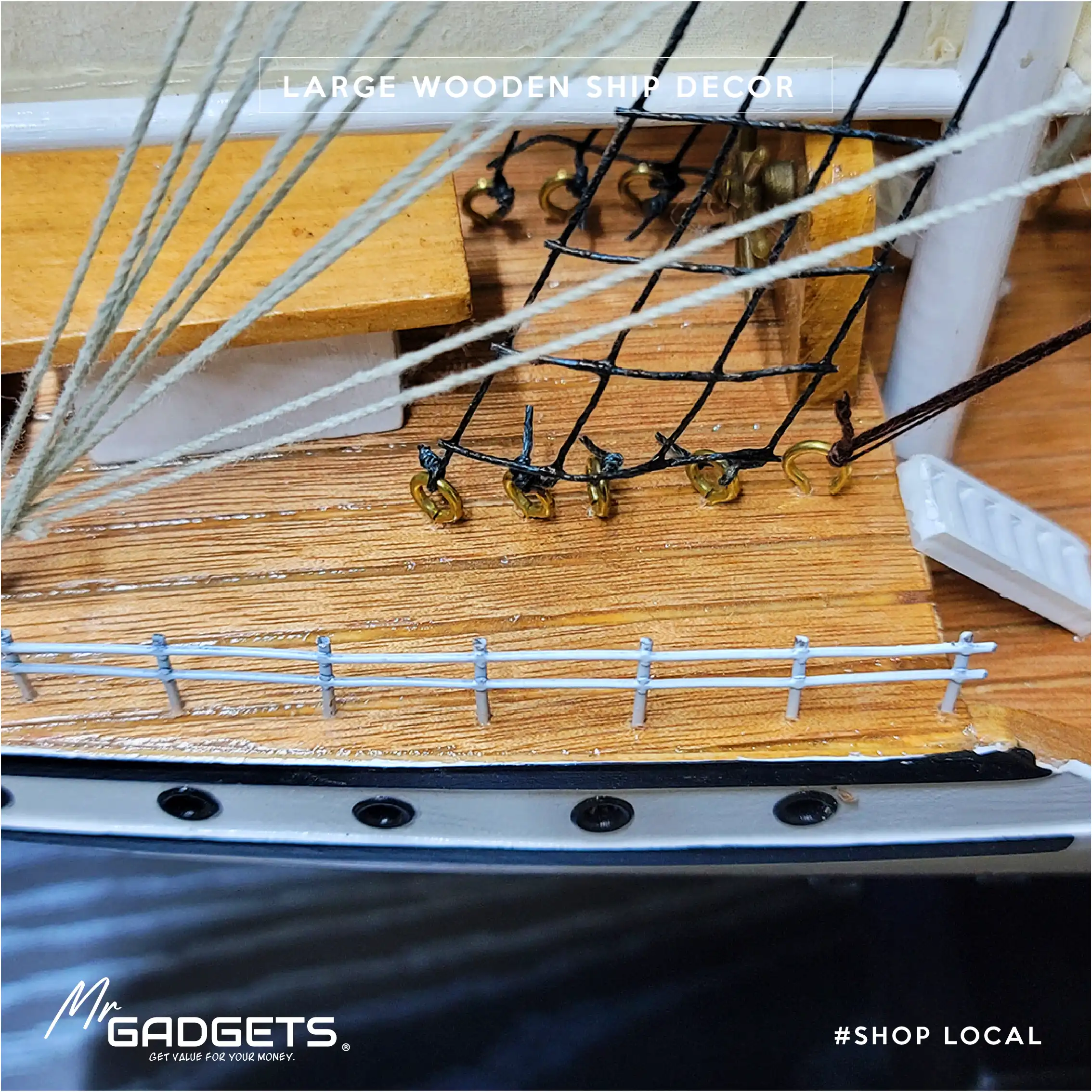 Xl Wooden Ship Decor - Image 7