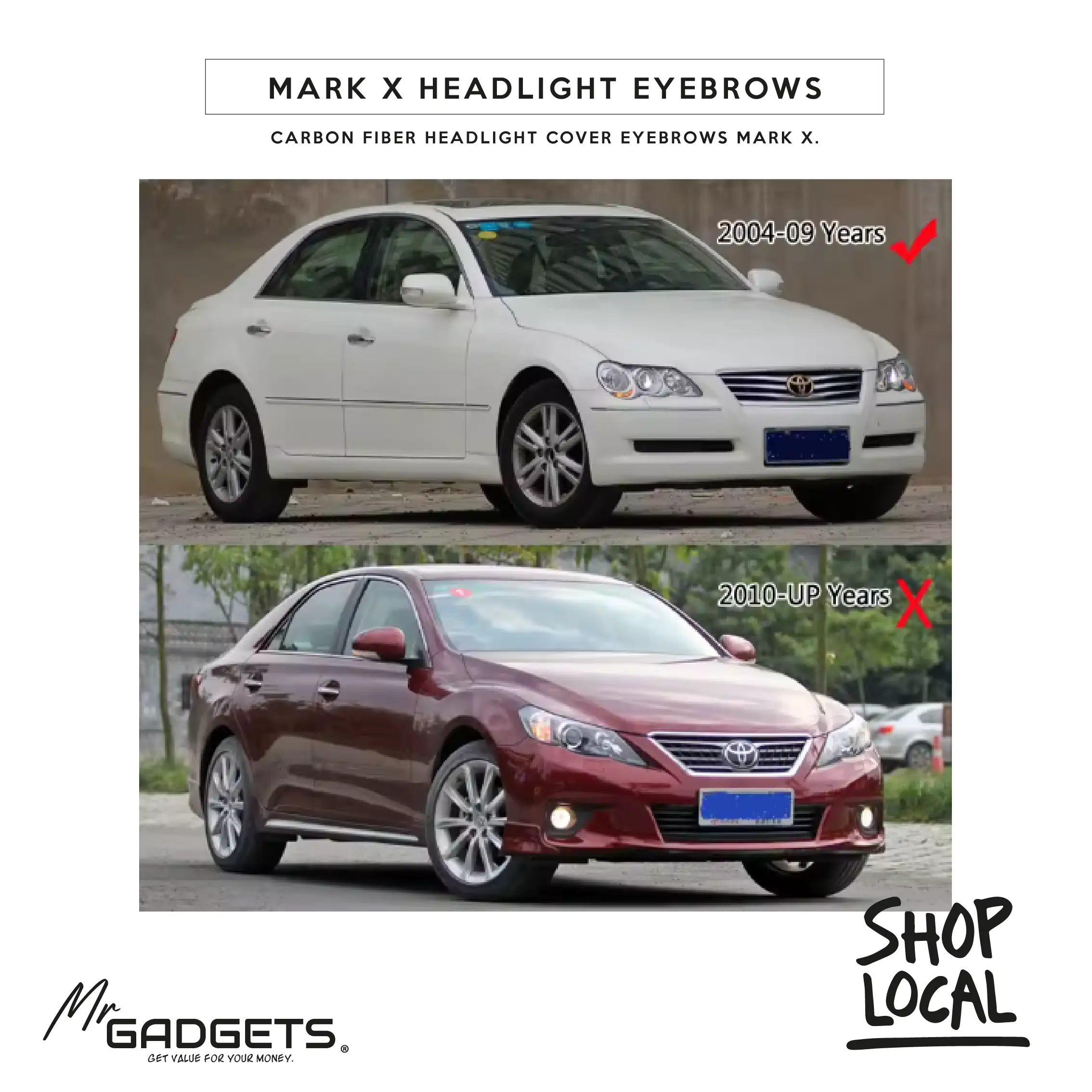 Mark X Grx 120 Headlight Eyebrows - Image 2