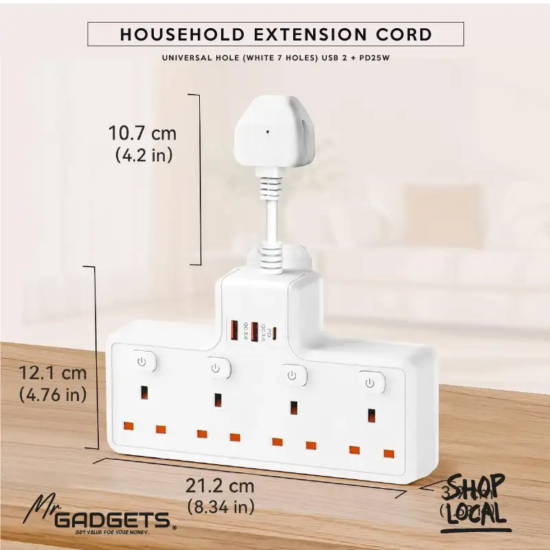 Multi Plug Extension Socket with 20W PD USB C - Image 6